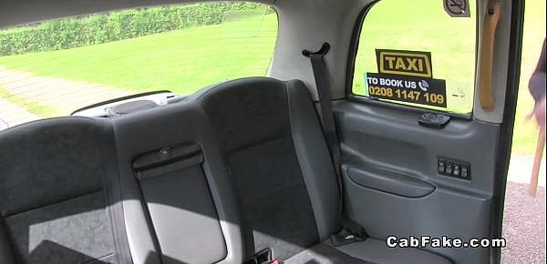  Blonde sucks long dick to fake taxi driver